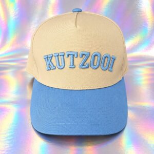 KUTZOOI pet in beige met blauw, vooraanzicht